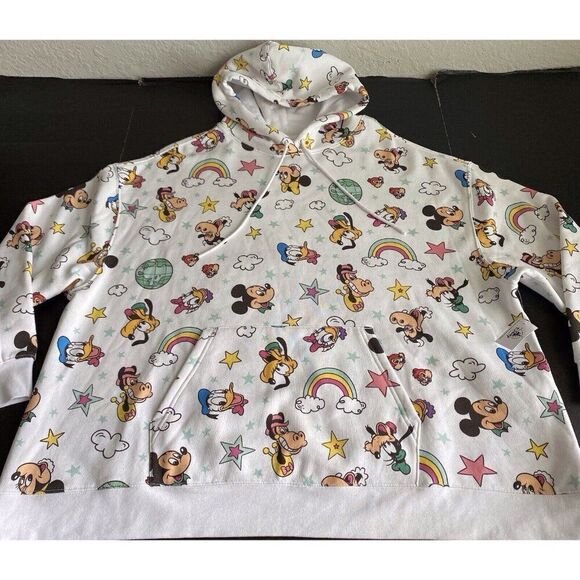 Disney Parks Retro Hoodie Mickey Minnie Mouse Donald Daisy Horace Clarabelle 1X - Picture 2 of 13